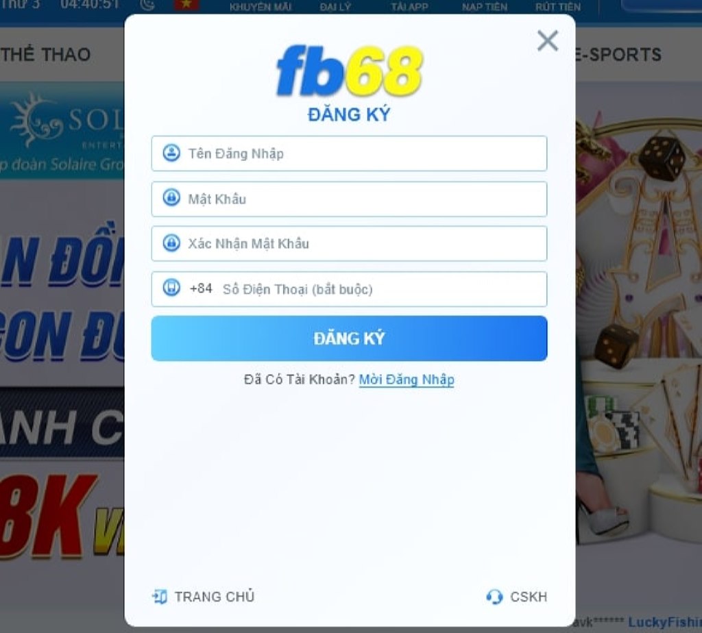 Quy trình đăng ký đại lý FB68 đơn giản, nhanh chóng