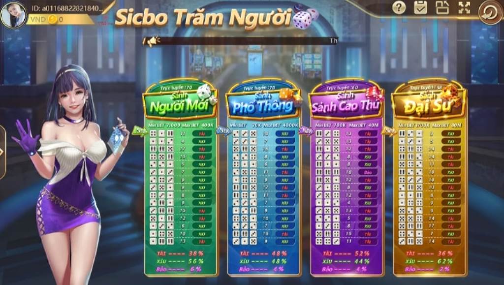 Các sảnh game bài có tại nhà cái FB68