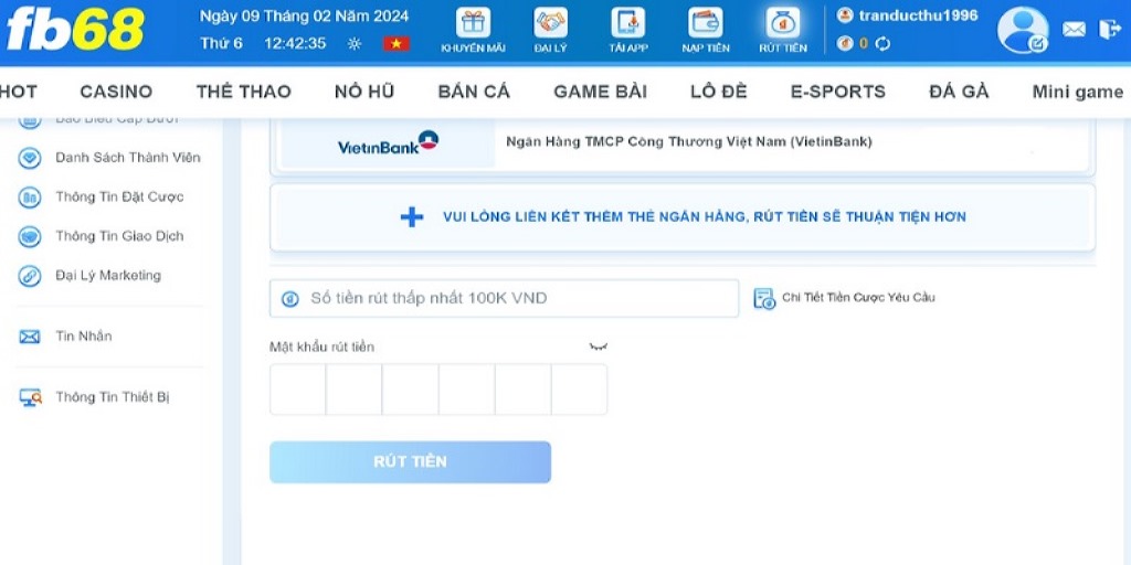 Bật mí các bước rút tiền về nhà cái